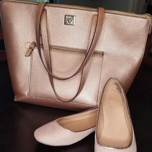 Large hand bag & flats
